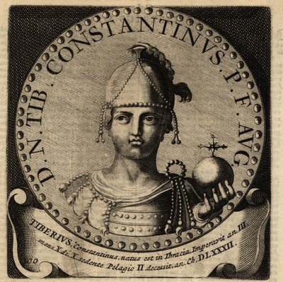 Portret van Romeinse keizer Tiberius II Constantijn door Netherlandish School