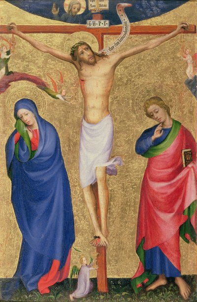 De Kruisiging, uit een opvouwbaar altaarstuk, ca.1400 door Netherlandish School