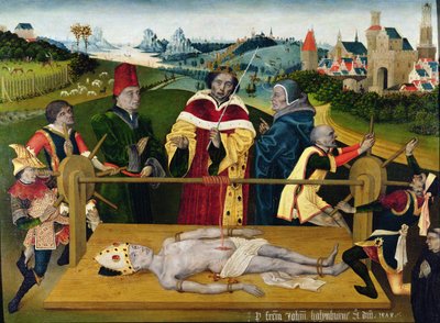 Het martelaarschap van St. Erasmus door Netherlandish School
