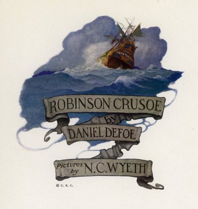 Illustratie voor Robinson Crusoe door Newell Convers (after) Wyeth