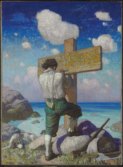 --en het tot een groot kruis makend, zette ik het op de oever waar ik eerst... door Newell Convers Wyeth