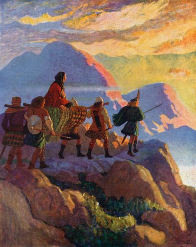Helen daalt af in de Vallei van Stenen door Newell Convers Wyeth