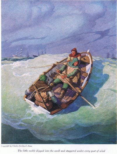 Het kleine schelpje dook in de deining en wankelde onder elke windvlaag door Newell Convers Wyeth