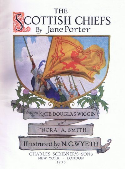 Titelpaginaontwerp, uit The Scottish Chiefs gepubliceerd door Charles Schribner