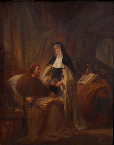 Hans Memling in het Sint-Janshospitaal in Brugge, 1841 door Nicaise de Keyser