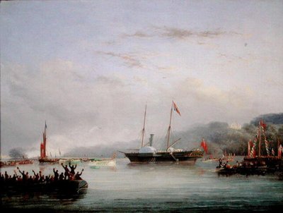 Het eerste Victoria en Albert-jacht bij Plymouth door Nicholas Matthews Condy