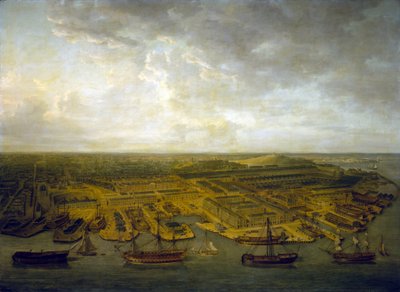 De dokken en werven van Plymouth (Engeland) door Nicholas Pocock