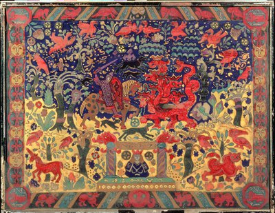 Gevecht met de draak, 1912 door Nicholas Roerich