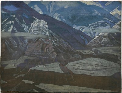 Bharagarh Fort, serie Kulu, 1929 door Nicholas Roerich