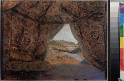 Decorontwerp voor de opera De jonge vrouw van Pskov van N. Rimsky-Korsakov door Nicholas Roerich