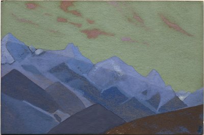 Bergketen, benadering van Everest, 1936 door Nicholas Roerich
