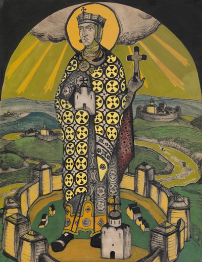 Heilige Olga, prinses van Kiev door Nikolai Konstantinowitsch Roerich