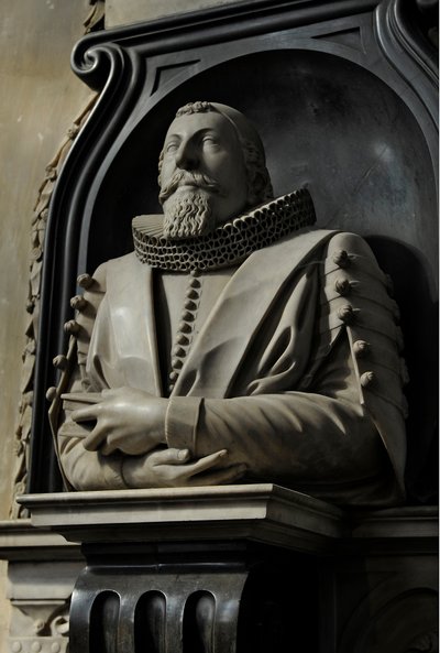 Gedenkteken voor Hugo Barker, 1632 door Nicholas Stone