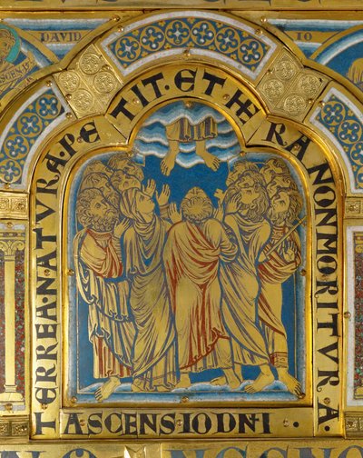 De Hemelvaart van Christus, van het altaar van Verdun ... door Nicholas of Verdun