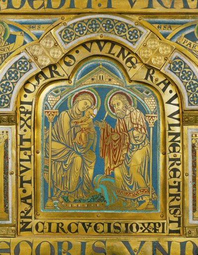 De besnijdenis van Jezus ... (email op verguld koper) door Nicholas of Verdun