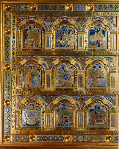 Verdun Altaar gemaakt van goud en email door Nicolas de Verdun (ca.1130/50-1205): scènes uit het Oude en Nieuwe Testament door Nicholas of Verdun