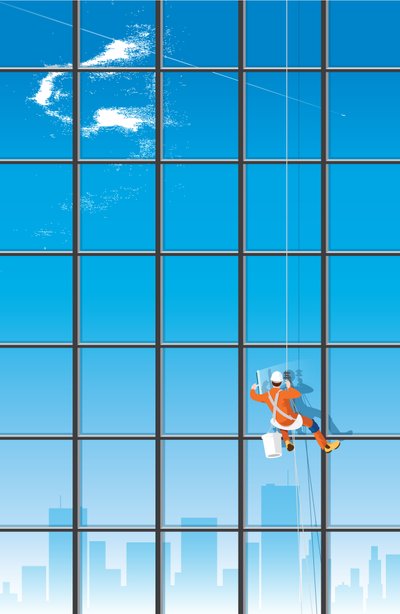 De glazenwasser, 2016 (digitaal) door Nick Diggory