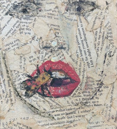 Bee Sting Lips, 2019-23 (collage) door Nick Williams