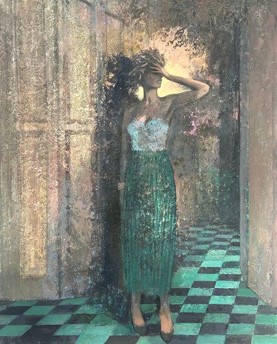Bombshell, 2022-23 (olieverf op board) door Nick Williams