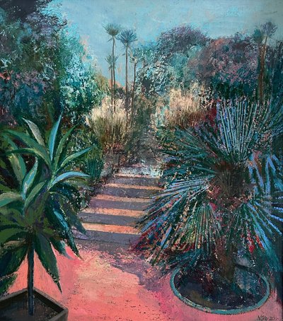 Verzonken tuin, 2020-23 (olieverf op board) door Nick Williams