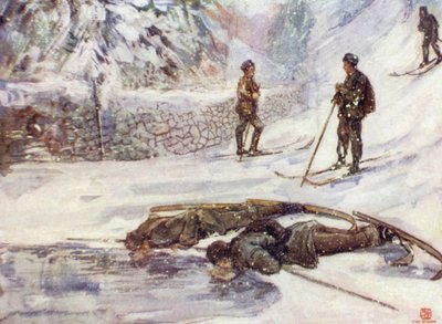Noorwegen: Skiërs die Ganswijn drinken door Nico Jungman