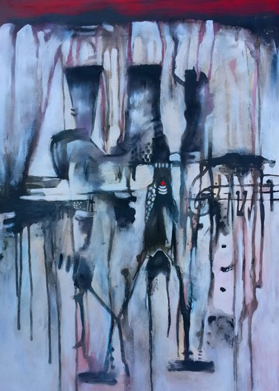 Abstracte figuren Red Dot door Nico Phooko