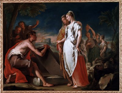 Ontmoeting van Jakob en Rachel door Nicolò Grassi