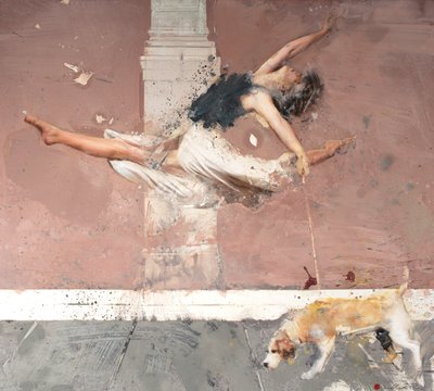 Ballerina met hond, 2021 door Nicola Pucci
