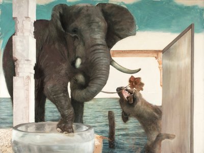 Olifant met hond door Nicola Pucci