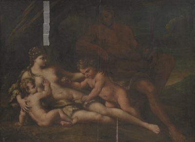Adam en Eva met Kaïn en Abel door Nicola Vaccaro
