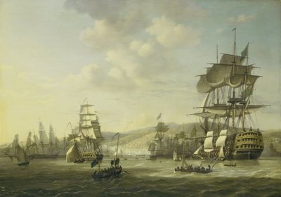 De Anglo-Nederlandse Vloot in de Baai van Algiers die het Ultimatum Ondersteunt om de Christelijke Slaven Vrij te Laten, 26 augustus 1816 door Nicolaas Baur