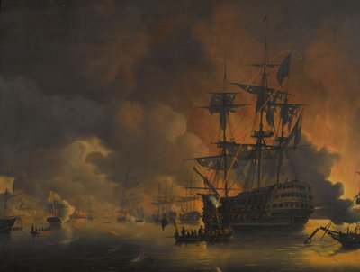 De brand op de kades van Algiers door Nicolaas Baur