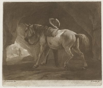 Pissend paard door Nicolaas Verkolje