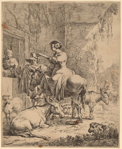 De rust voor de herberg door Nicolaes Berchem