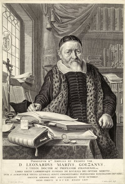 D. Leonardus Marius Goezanus, uitgegeven 1654 (gravure) door Nicolaes Cornelisz (c.1592 1655) Moeyaert
