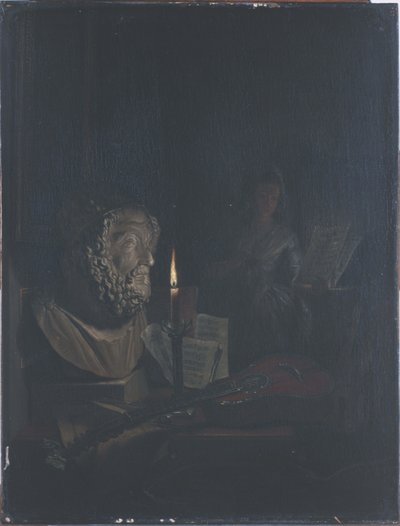 Allegorie van muziek en poëzie door Nicolaes Muys