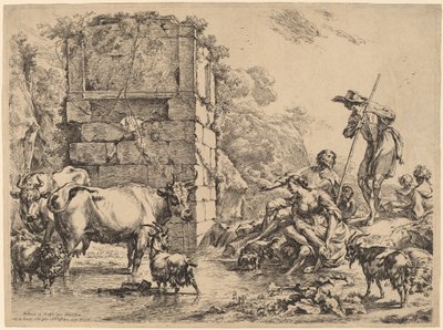 Koe Drinkt door Nicolaes Pietersz Berchem