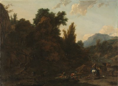 Rietverzamelaars, 1657 door Nicolaes Pietersz. Berchem