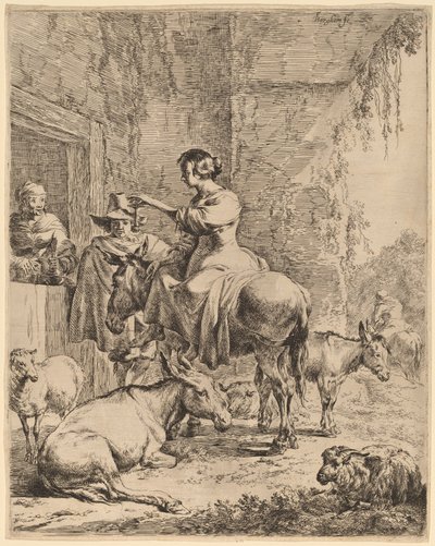 De rust voor de herberg door Nicolaes Pietersz Berchem