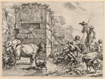 De waterplaats door Nicolaes Pietersz. Berchem