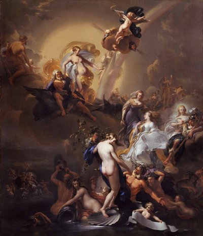 Allegorie op de uitbreiding van Amsterdam door Nicolaes Pieterszoon Berchem