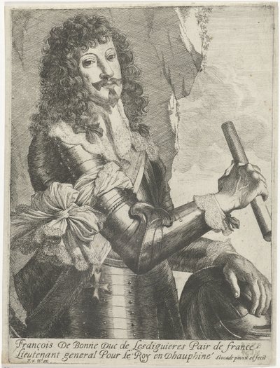 Portret van François de Bonne-Lesdiguières-de Créquy door Nicolaes Van Helt Stockade