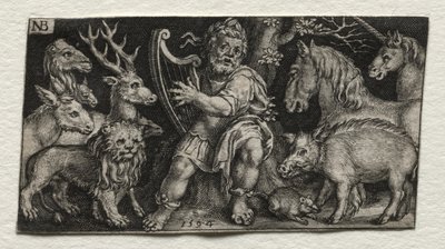 Orpheus die de Dieren Betoverd, 1594 door Nicolaes de Bruyn
