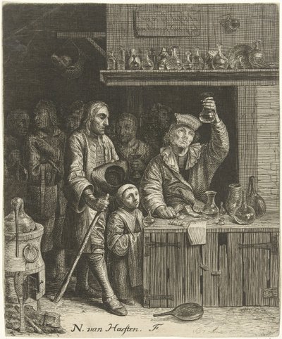 Piskijker en boeren familie door Nicolaes van Haeften