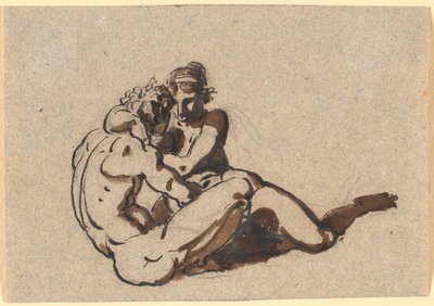 Een Man en een Vrouw die Elkaar Omhelzen door Nicolai Abildgaard