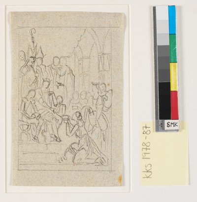 Christian I verheft Holstein tot hertogdom 1460 door Nicolai Abildgaard