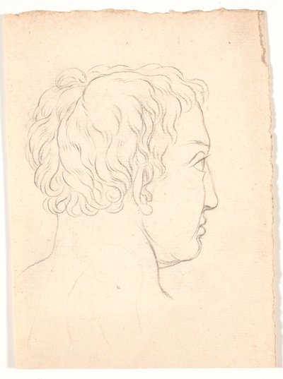 Een Hoofd van een Man Schuin van Achteren Gezien door Nicolai Abildgaard