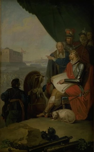 Frederik II bouwt Kasteel Kronborg in Elsinore door Nicolai Abildgaard