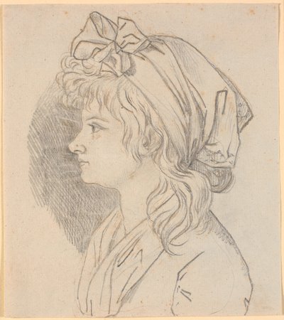 Profielportret van de tweede vrouw van de schilder, Juliane Marie Abildgaard, geboren Ottesen. Voorstudie voor portret in het Frederiksborgmuseum door Nicolai Abildgaard