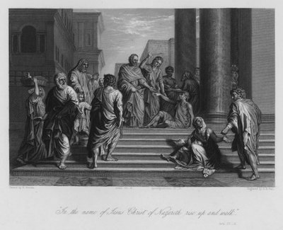 De Kreupele Man genezen door Petrus en Johannes, Handelingen III, 6 door Nicolas (after) Poussin